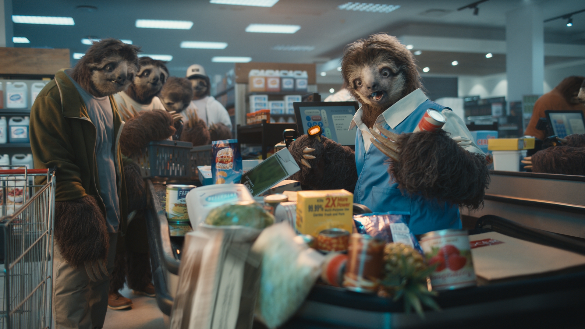 Coors Light sloths at the grocery store