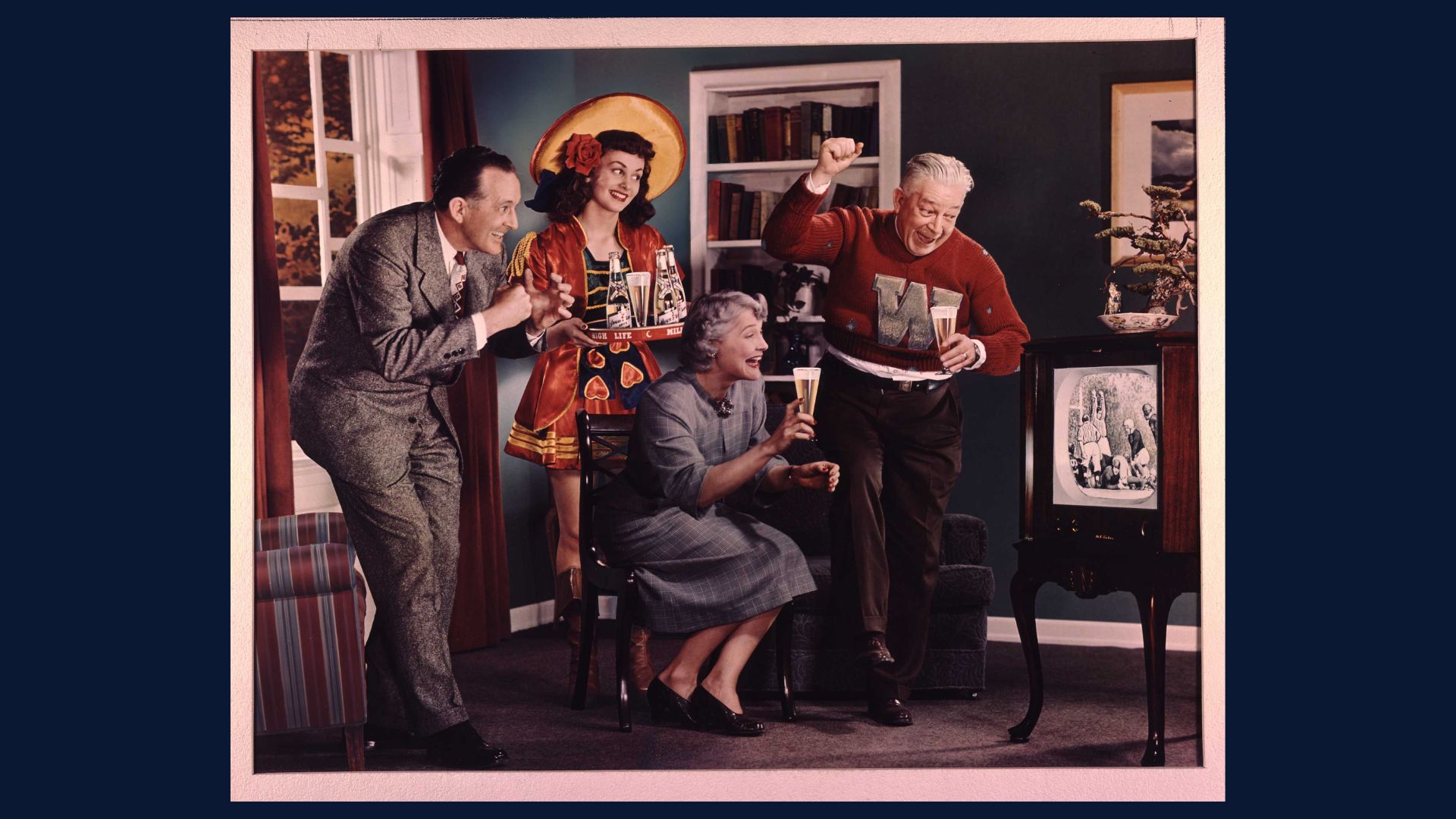 Miller High Life with Girl in the Moon